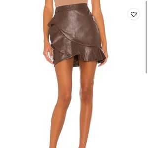 MAJORELLE Poseidon Mini Skirt in Chocolate Brown